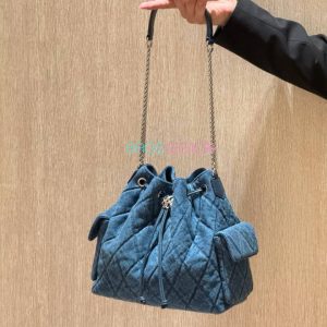 Hot Sales ❤️‍🔥  Tory Burch Charlie Quilted Denim Drawstring (Preorder)